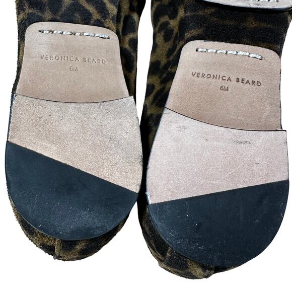 Veronica Beard NWOB Champlain Chain Leopard Loafer 6M Gold Chain Vamp Suede - Picture 10 of 10